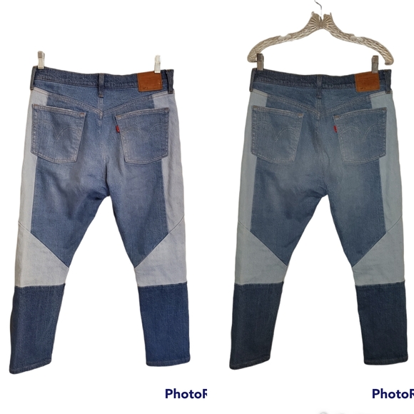 LEVI'S 501® Patchwork Stretch Skinny Blue Jeans Size 30x26 - Picture 8 of 9